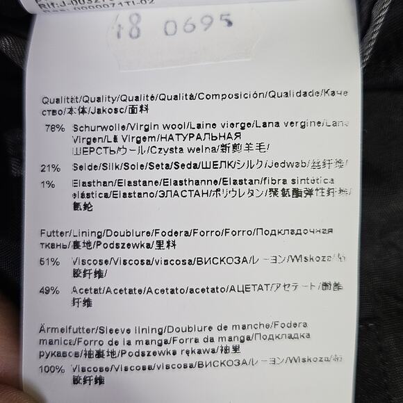 BOSS HUGO BOSS Mens 38R Blazer Slim Fit Micro-Pattern Wool Silk Suit Jacket Gray - Picture 15 of 16